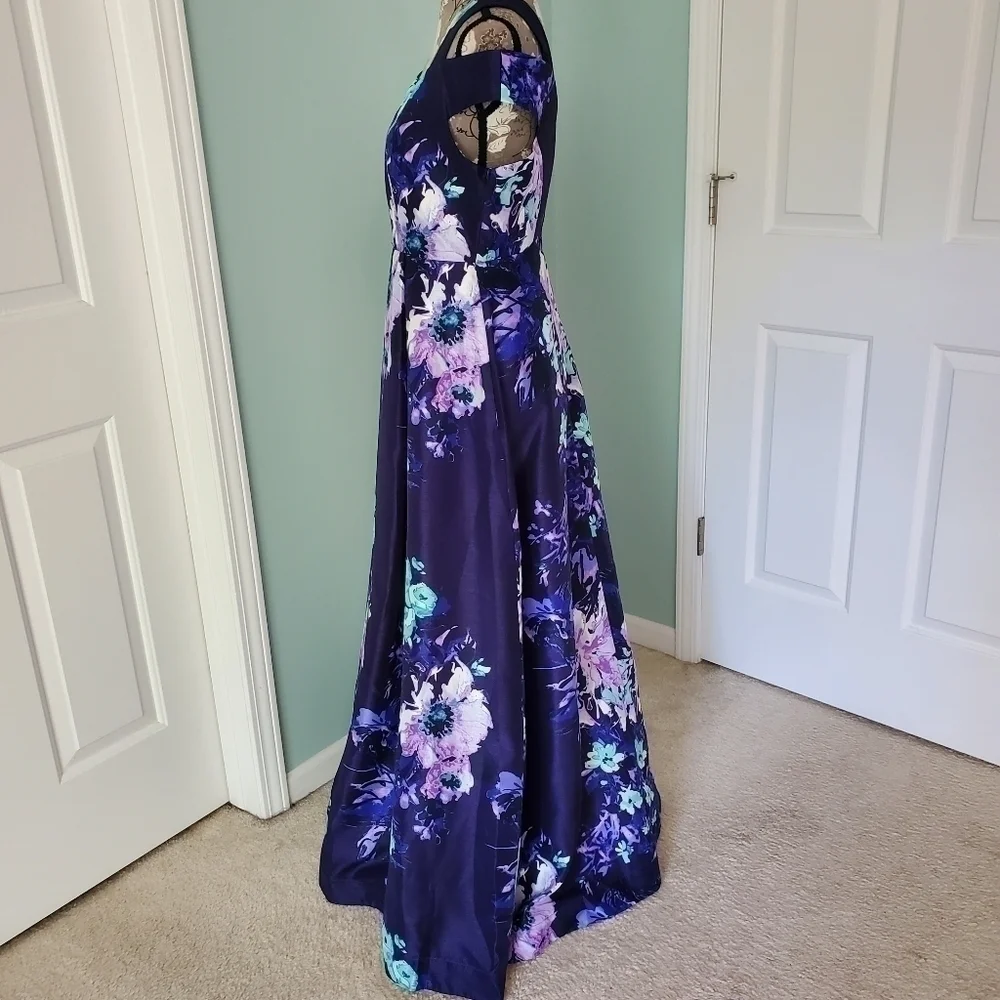NWT Sangria purple floral dress with pockets Sz. 4 - Picture 4 of 7